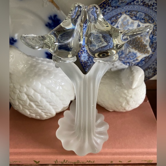 Vintage BALOS Mouthblown Art Glass “Lovebirds” Figurine - Picture 2 of 15